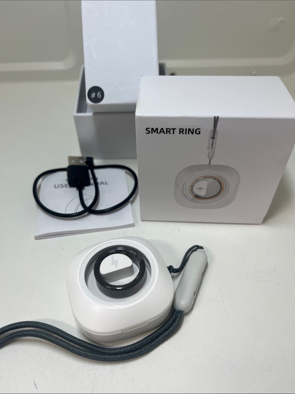 Smart Ring Wireless with Charger - black